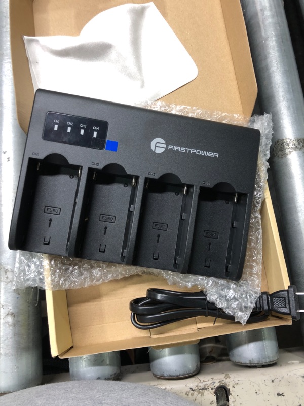 Photo 3 of ***USED***FirstPower 4-Channel Fast Charger for Sony NP-F970, NP-F960, NP-F950, NP-F930, NP-F770, NP-F750, NP-F570, NP-F550, NP-F530 Camera Camcorder Battery