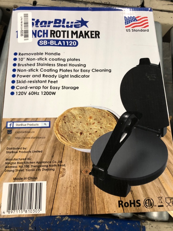 Photo 2 of 10inch Roti Maker by StarBlue with FREE Roti Warmer and Removable Handle - The automatic Stainless Steel Non-Stick Electric machine to make Indian style Chapati, Tortilla, Roti AC 110V 50/60Hz 1200W