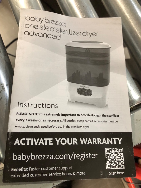 Photo 2 of Baby Brezza Baby Bottle Sterilizer and Dryer Advanced – Electric Steam Sterilization Machine – Universal Sterilizing 