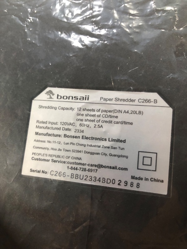 Photo 6 of Bonsaii 12-Sheet Micro Cut Shredders for Home Office, 60 Minute P-4 Security Level Paper Shredder 4.2 Gal Pullout Bin 