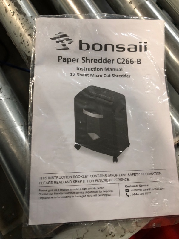 Photo 5 of Bonsaii 12-Sheet Micro Cut Shredders for Home Office, 60 Minute P-4 Security Level Paper Shredder 4.2 Gal Pullout Bin 