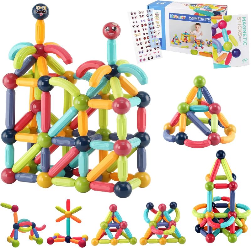 Photo 1 of 61PCS Magnetic Building Blocks Magnet Toys for 3 Year Old Toddlers Kids, Montessori Learning Toys for 3 4 5 6 Year Old