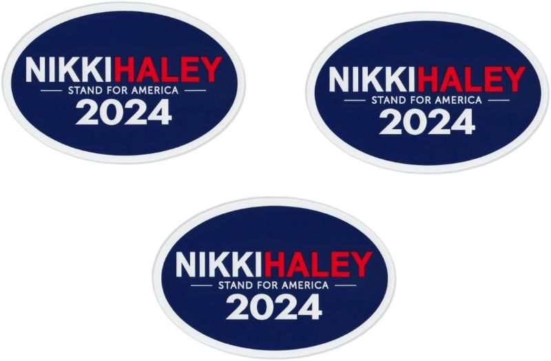 Photo 1 of (3-Pack) Nikki Haley 2024 Magnet, United States President, Haley 2024, 6" x 4" Magnetic Bumper Sticker