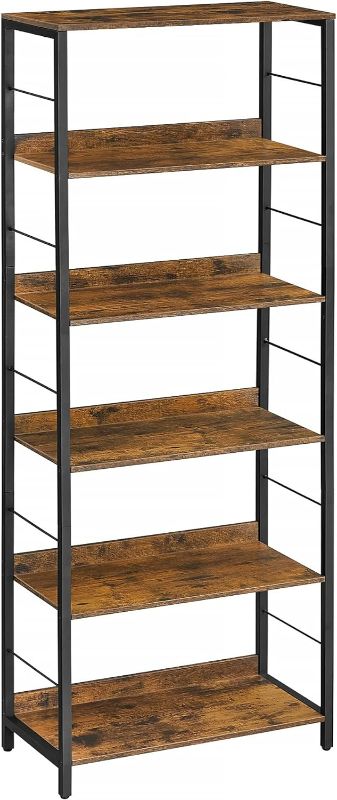 Photo 1 of (READ FULL POST) VASAGLE 6-Tier LED Bookshelf, Display Shelf with Dimmable Lights, 11.9 x 23.6 x 70.3 Inches, Black with Wood Grain 