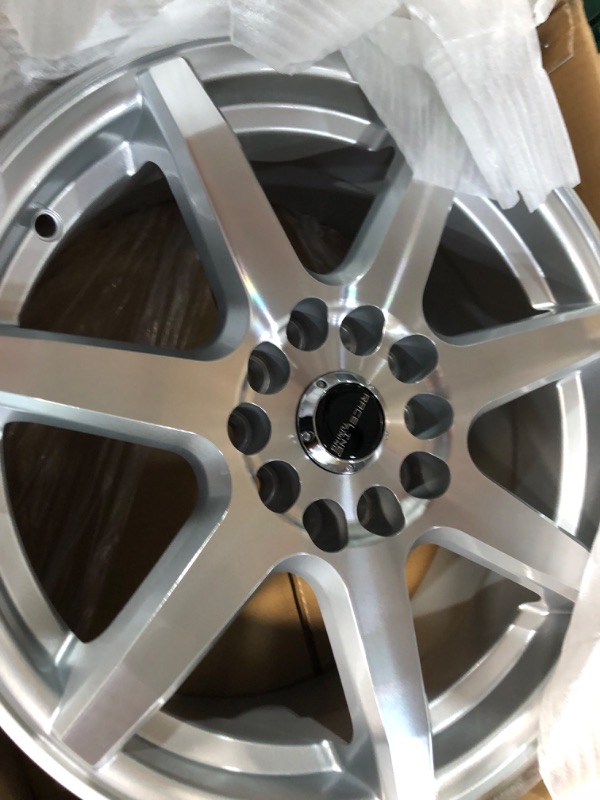 Photo 4 of Raceline Wheels 131S EVO Wheel Silver 16X7"5X112/5X120 Bolt Pattern +20mm Offset/(4.79"B/S) 7 Spoke Aluminum Passenger Car Wheels, Full Size Replacement Silver Car Rims 16X7 inches, 5X112/5X120, +20/4.79" Silver