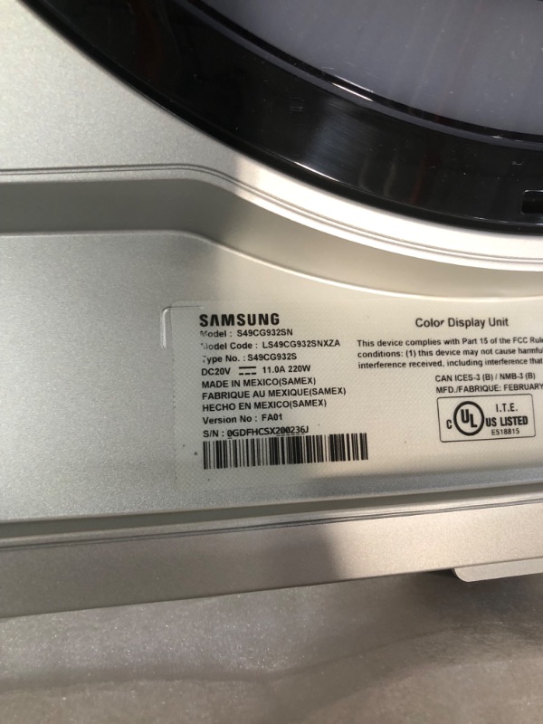 Photo 1 of (READ FULL POST) SAMSUNG 49" Odyssey G93SC Series OLED Curved Gaming Monitor, 240Hz, 0.03ms, Dual QHD, DisplayHDR True Black 400, FreeSync Premium Pro, Height Adjustable Stand, LS49CG932SNXZA, 2023
