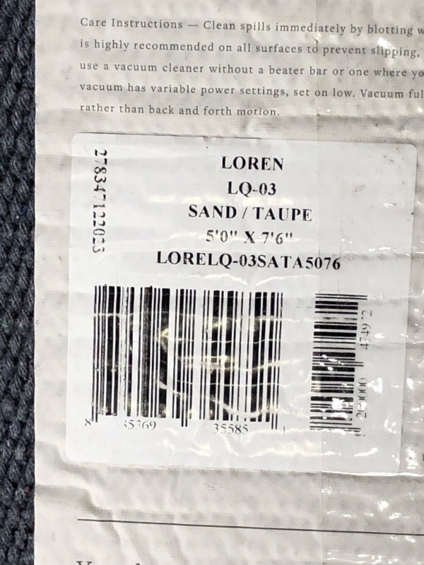 Photo 6 of ***USED - DIRTY - NO PACKAGING***
Loloi II Loren Sand/Taupe 5'-0" x 7'-6" Area Rug Sand / Taupe 5'-0" x 7'-6"