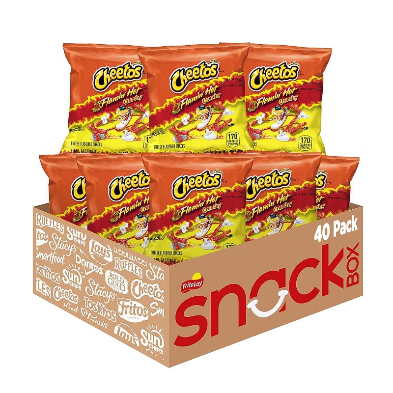 Photo 1 of ***NON-REFUNDABLE- EXP: 12/19/23 Cheetos Crunchy Flamin' Hot Cheese Flavored Snacks, 40 count (Pack of 2) 40ct Flamin' Hot