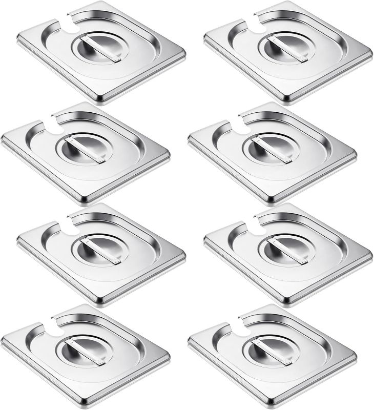 Photo 1 of  Zonon 8 Pack Steam Table Pan Covers Notched Hotel Pans (6.9 x 6.3 Inches)