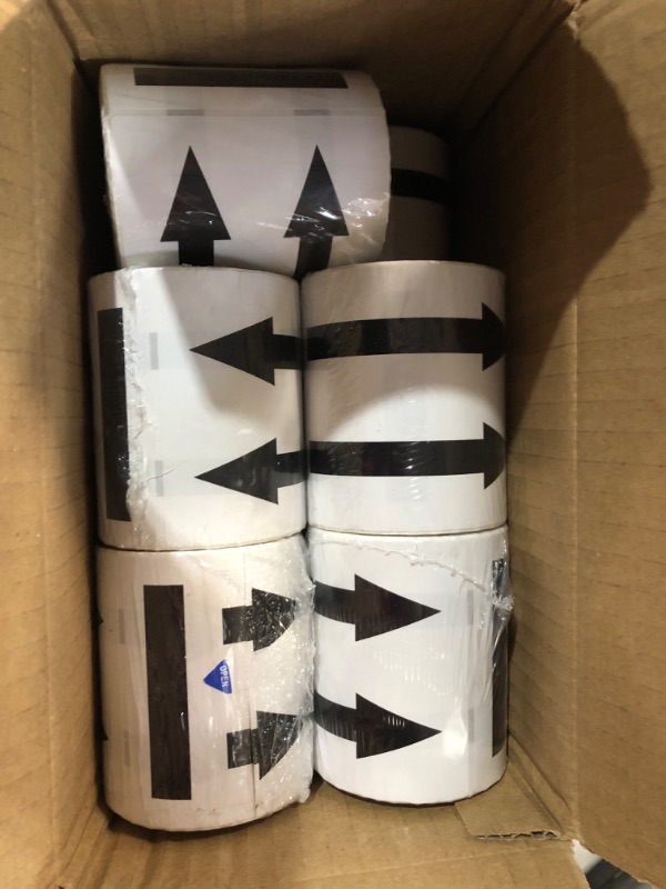 Photo 2 of 3×5 Inch This Side Up Stickers Arrows Up Warning Shipping Labels for Safe Shipping and Packing Black?10 Rolls,Total 1000 Stickers ? Black 10 Rolls