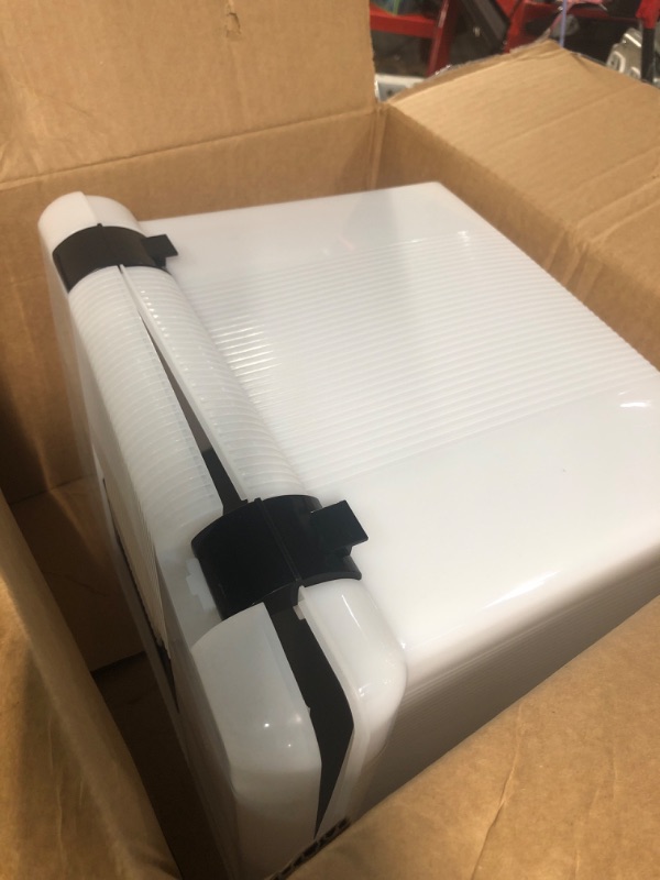 Photo 1 of Pendaflex Portable File Box, Frosted White, Hinged Lid with Double Latch Closure, 3 Black Letter Size Hanging Folders Included (41745AMZ)