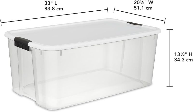 Photo 4 of (READ FULL POST) Sterilite 116 Quart Clear Stackable Latching Storage Box Containers 2 Pack