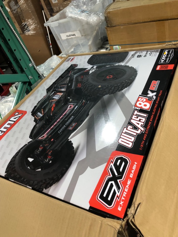 Photo 3 of ARRMA RC Truck Outcast 4X4 8S BLX 1/5 Stunt Truck Black RTR(Transmitter and Receiver Included, Battery and Charger Not Included) ARA5810V2T1