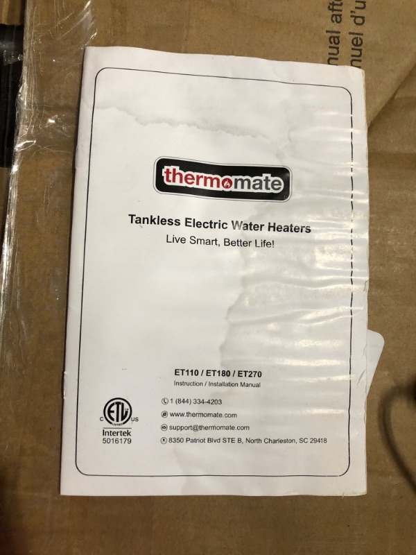 Photo 6 of ***NONREFUNDABLE - NOT FUNCTIONAL - FOR PARTS ONLY - SEE COMMENTS***
Tankless Water Heater Electric 18kW 240 Volt, thermomate On Demand Instant Endless Hot Water Heater