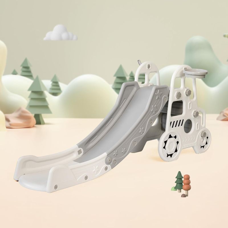 Photo 1 of 3-in-1 Car Shape Kids Slide - grey/white 