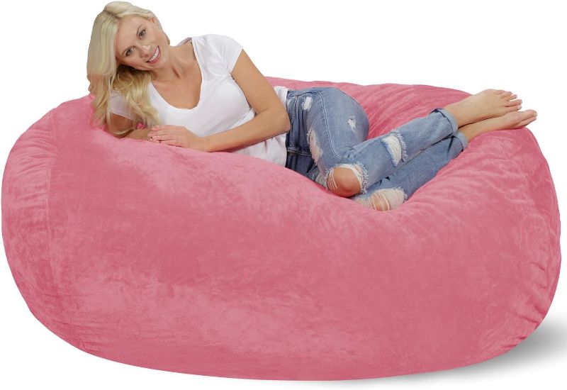 Photo 1 of 
Chill Bag - Bean Bags Large Bean Bag Lounger, 6', Pink Furry