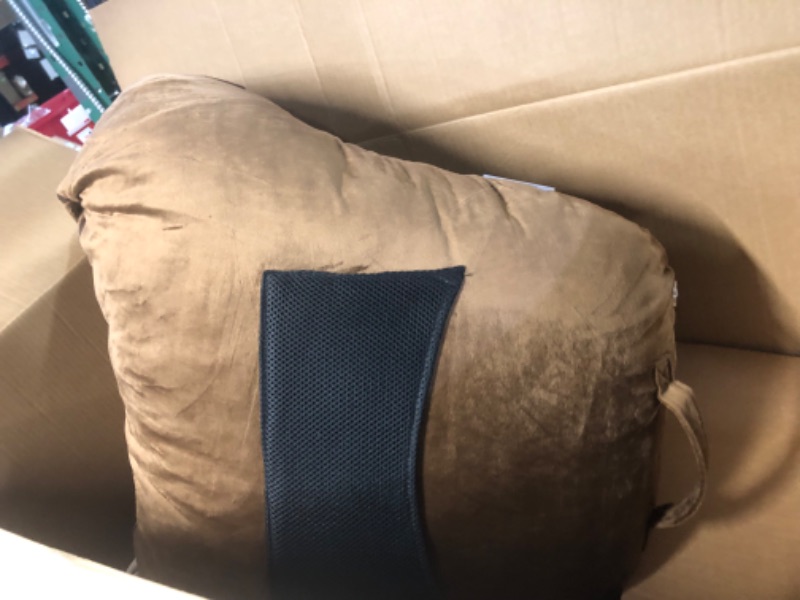 Photo 2 of Milliard Reading Pillow with Shredded Memory Foam, Large Adult Backrest with Arms, Back Support for Sitting Up in Bed with Washable Cover (Sit up Pillow) Brown