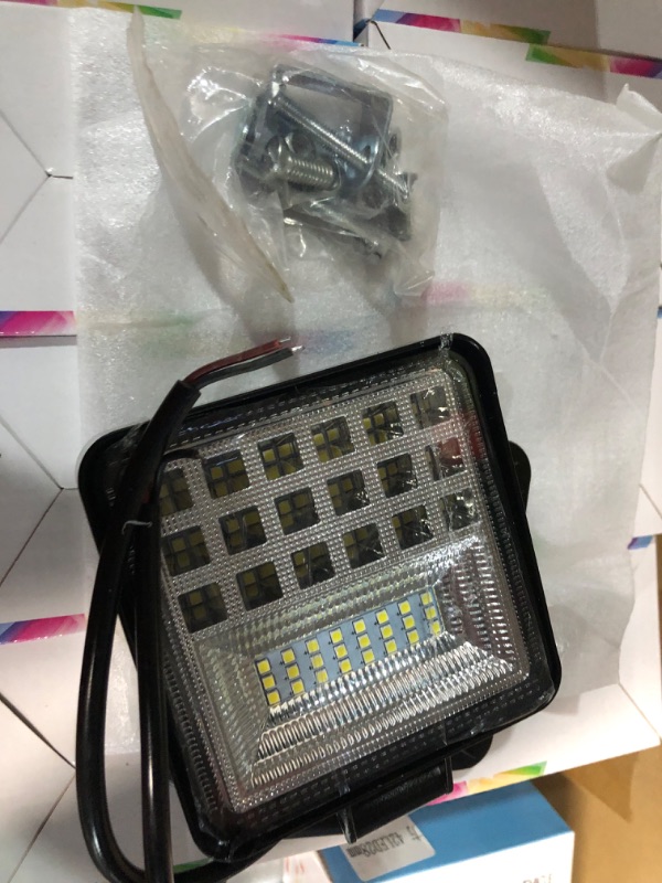 Photo 3 of LED Light Pods,4Inch 126w 12000LM Square LED Light Bar Spot X2