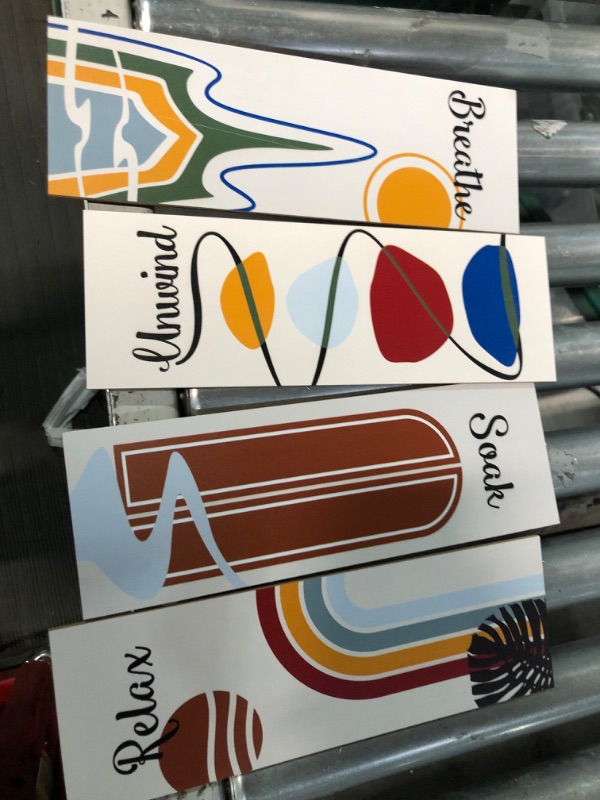 View 2 of 4 Pieces Relax Soak Unwind Breathe Sign Decors