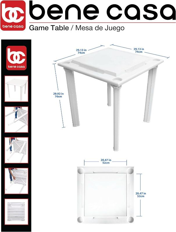 Photo 1 of BC Classics Plastic Domino & Game Table with Tile Racks & Drink Holder