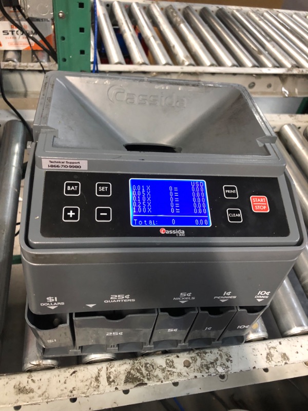Photo 1 of Cassida C300 Professional USD Coin Counter, Sorter and Wrapper/Roller | 35% Faster Wrapping Coins with Quickload Technology | 300 Coins/Minute | Printing-Compatible | Includes 5 Wrapper Sets