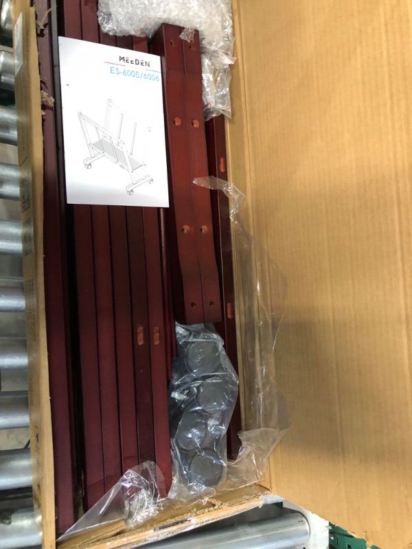 Photo 1 of MEEDEN Wood Large Print Rack with Castors, ters, Walnut