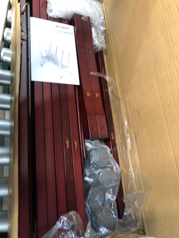 Photo 1 of MEEDEN Wood Large Print Rack with Castors, ters, Walnut