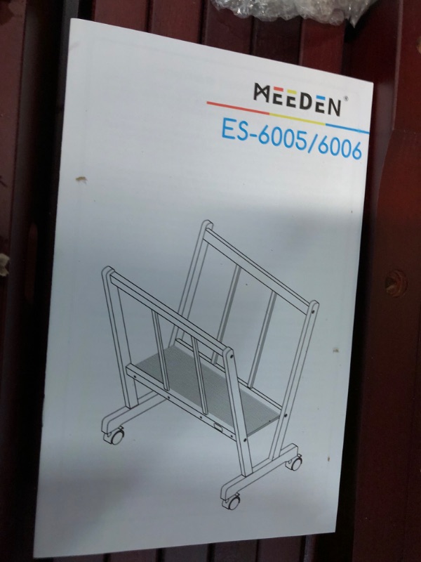 Photo 1 of MEEDEN Wood Large Print Rack with Castors, ters, Walnut