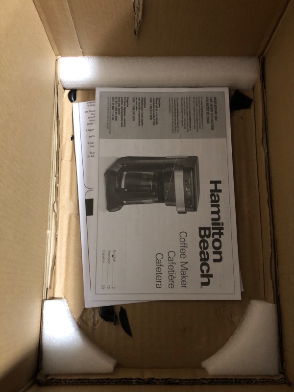 Photo 6 of ***DAMAGED - SEE COMMENTS***
Hamilton Beach Programmable Coffee Maker, 12 Cup Capacity, Black Stainless Steel Accents, (46293) Black Stainless 12 Cup Coffee Maker