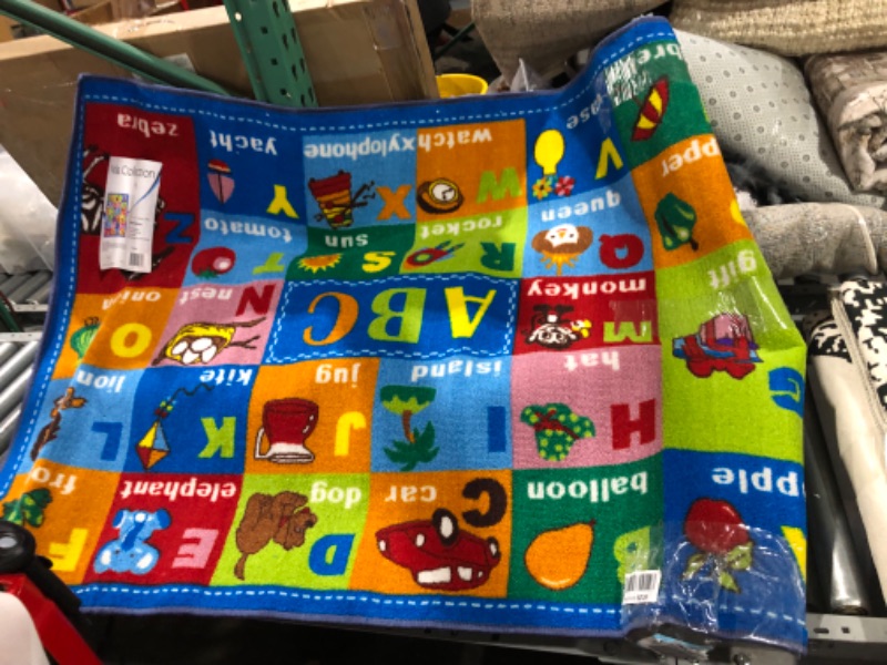 Photo 3 of Rugshop Kids Educational Learning Alphabet Symbols Non Skid (Non Slip) Area Rug 3'3" x 4'7" Multi