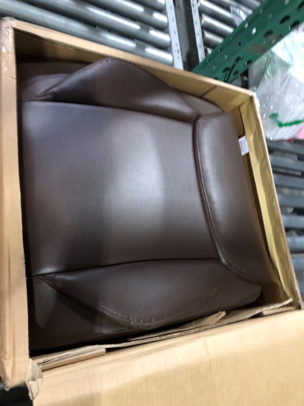 Photo 1 of *** MISSING HARDWARE *** Amazon Basics Classic Puresoft Padded Mid-Back Office Computer Desk Chair with Armrest - Brown, 25.75"D x 24.25"W x 42.25"H