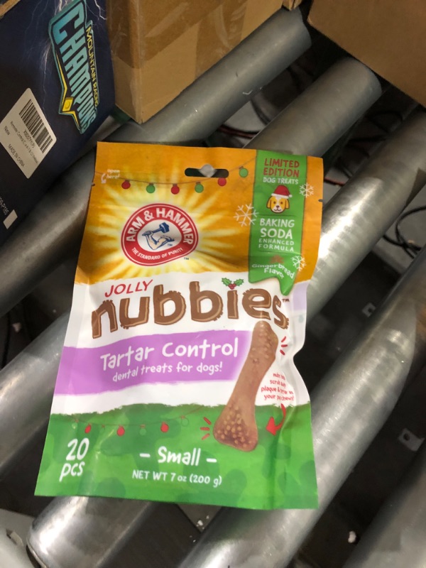 Photo 1 of *** NONREFUNDABLE *** Arm & Hammer Jolly Nubbies Holiday Treats for Dogs, Tartar Control Dental Treats for Dogs, Gingerbread Flavor 20 Pieces 7 Ounce Each (Pack of 3)