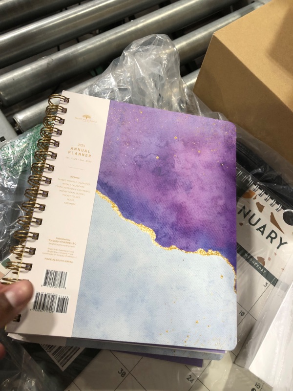 Photo 1 of 2024 Purple Annual Planner by Bright Day, 8.25 x 6.25