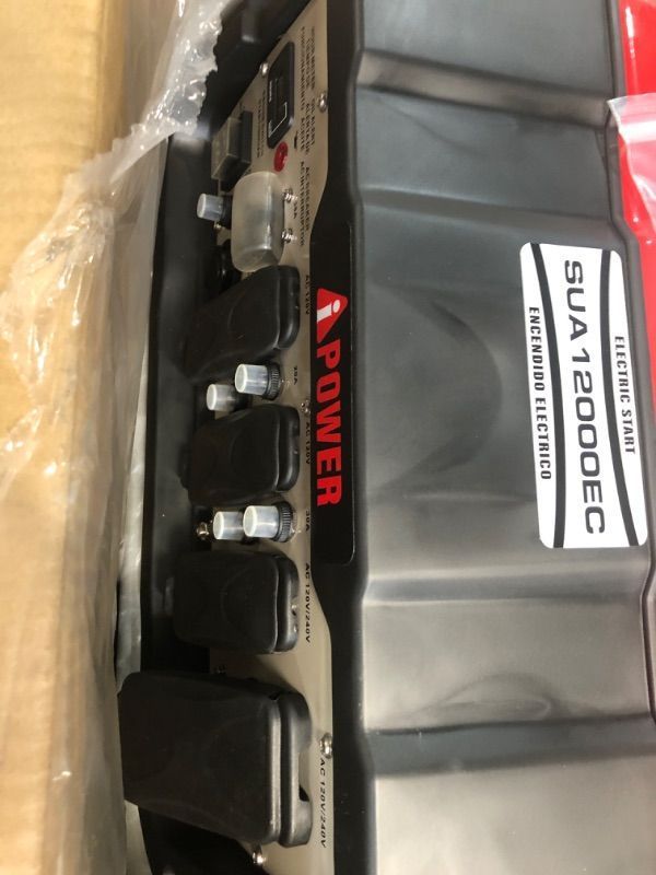 Photo 1 of **HEAVY AND LARGE - TRUCK/SUV NEEDED FOR PICKUP**
A-IPower SUA12000EC 12000-Watt Gas Powered Generator W/Electric Start (CARB/EPA), 12000 Watt, Wheel Kit Included
