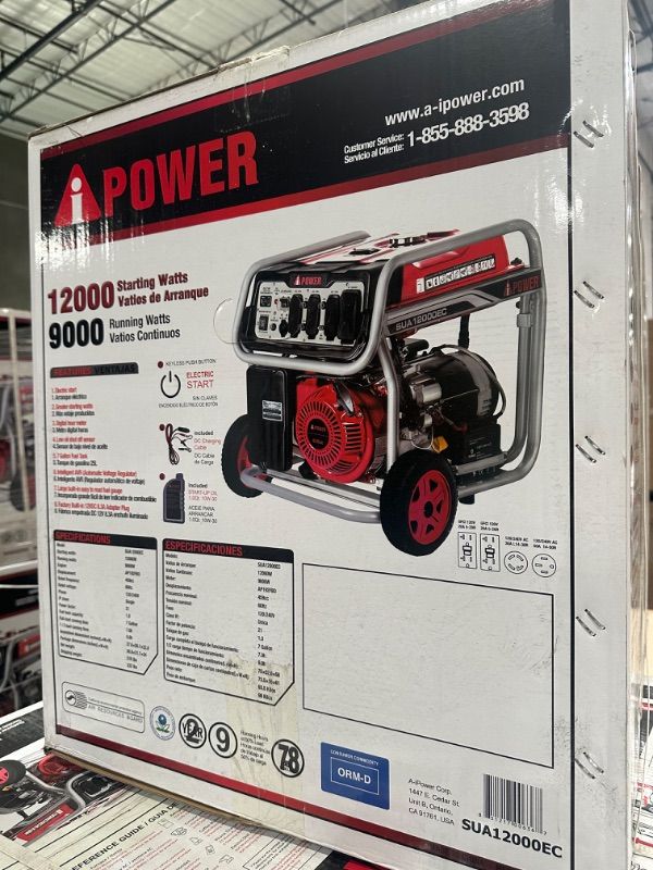 Photo 1 of A-iPower SUA12000EC 12000-Watt Gas Powered Generator W/Electric Start 