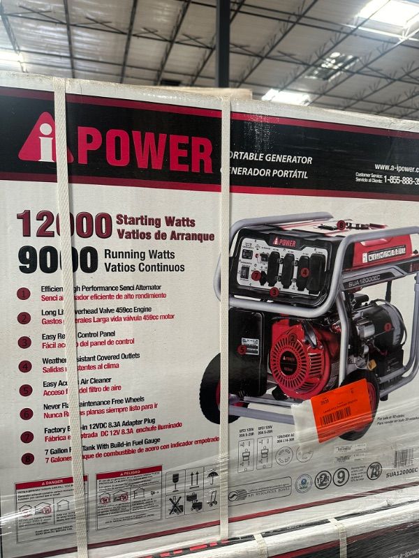 Photo 5 of A-iPower SUA12000EC 12000-Watt Gas Powered Generator W/Electric Start 