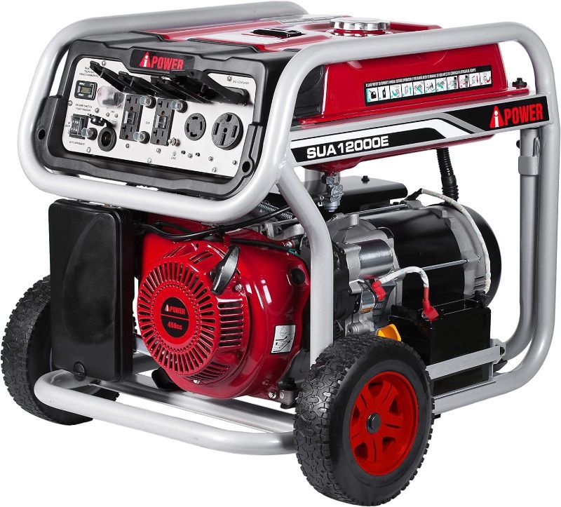 Photo 1 of (READ FULL POST) A-iPower SUA12000EC 12000-Watt Gas Powered Generator W/Electric Start (CARB/EPA), 12000 Watt, Wheel Kit Included 12000W + Electric Start + CARB Generator