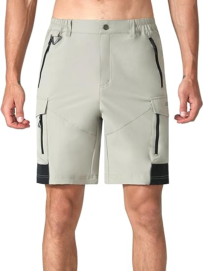 Photo 1 of EZRUN Men's Hiking Cargo Shorts Quick Dry Golf Outdoor Casual Travel Shorts with Multi Pocket for Work Camping Fishing Summer KHAKI 