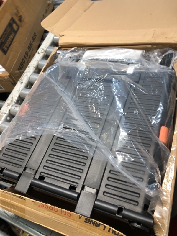 Photo 1 of Foldable Utility Cart Collapsible Portable Crate Rolling Carts with Magnetic Lid Telescopic Handle Wear-Resistant 360° Noiseless Swivel Wheel for Shopping Moving Travel Storage Luggage Office (Black) Black BY10WX-Adjustable Handle