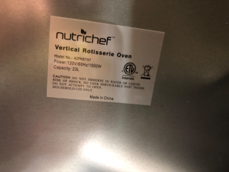 View 5 of Nutrichef Upgraded Multi-Function Rotisserie Oven - Vertical Countertop Oven with Bake, Turkey Thanksgiving, Broil Roasting Kebab Rack with Adjustable Settings, 2 Shelves 1500 Watt - AZPKRT97