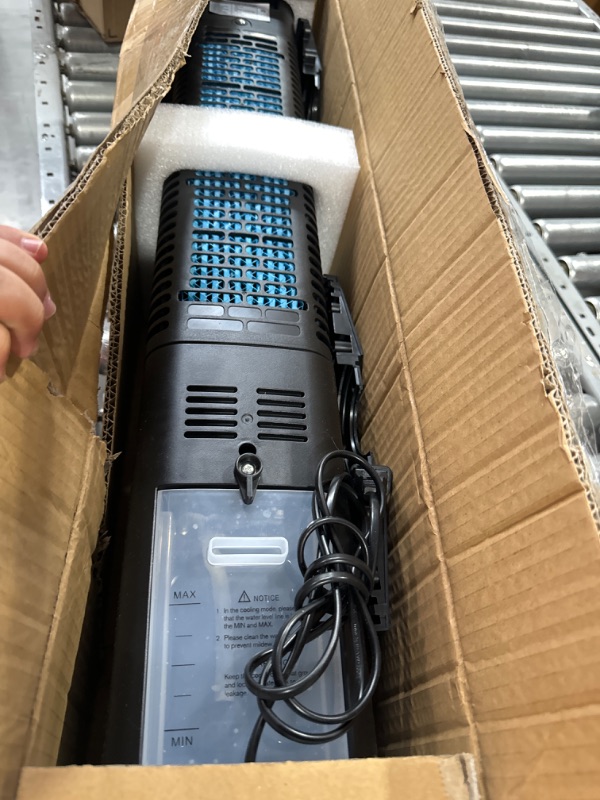 Photo 1 of Windowless Portable Air Conditioner Ac Units with Remote, Evaporative Air Tower Cooling Fan, Small Indoor Outdoor Oscillating Swamp Cooler for Room Office Kitchen,7H Timer, Black