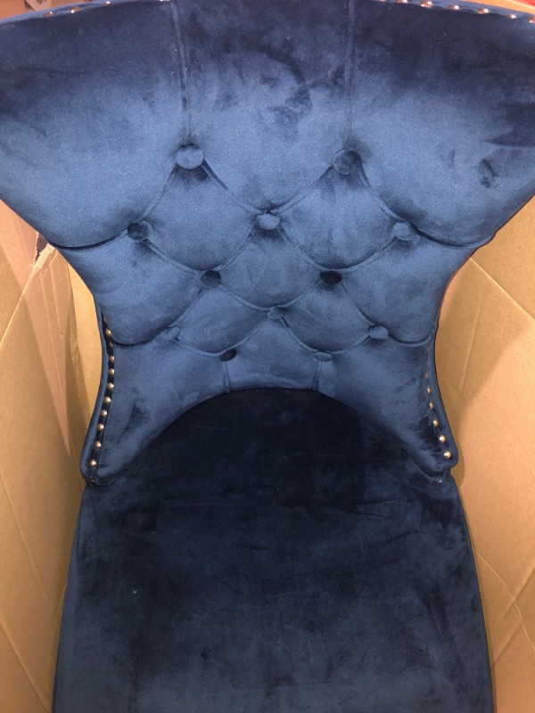 Photo 2 of (missing legs) BTEXPERT High Back Velvet Tufted Upholstered Dining, Solid Wood-Accent Nail Trim