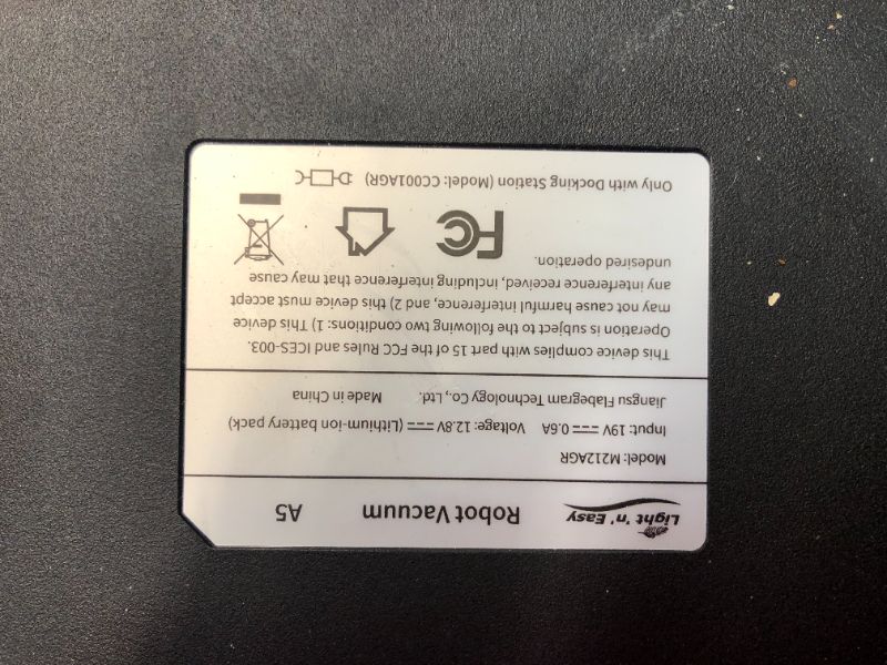 Photo 8 of ***HEAVILY USED AND DIRTY - DOESN'T DO ANYTHING WHEN TURNED ON - UNABLE TO TROUBLESHOOT - MISSING REMOTE***
LIGHT 'N' EASY Robot Vacuum Cleaner, Robot Vacuum Automatic Emptying, Ultra-Quiet, Ultra-Thin, Auto-Charging Robotic Vacuum Cleaner, Good for Pet H