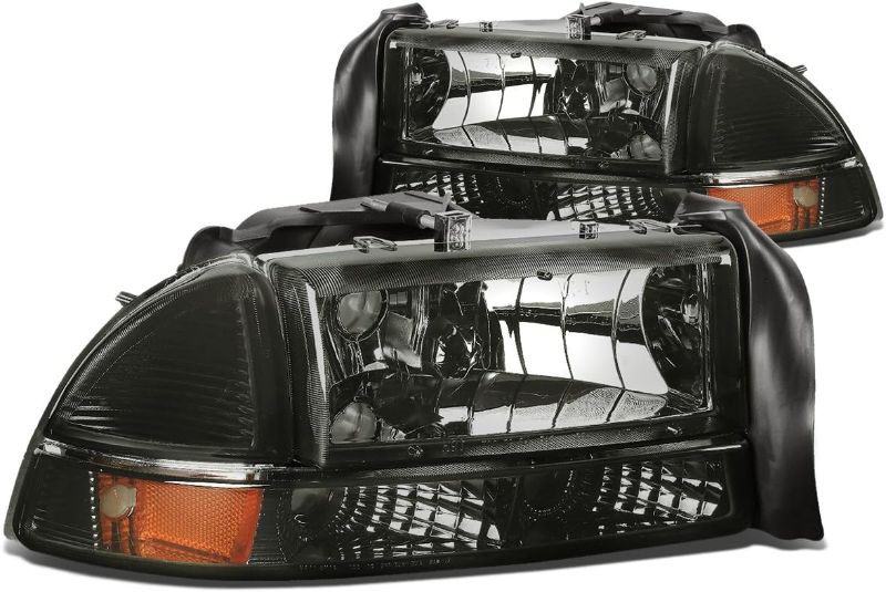 Photo 1 of ***notes***
DNA Motoring HL-OH-DD974P-SM-AM for 1997 to 2004 Dodge Dakota Durango 4pcs Replacement Headlight+Bumper Lamp Smoked Housing Amber Side 99 00 01 02 03
