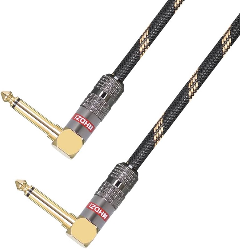 Photo 1 of 90 degree 6.35 mm Jack stereo audio interconnect, 6.35 balanced cable, amplifier, speaker, instrument cable, guitar cable (15Feet)