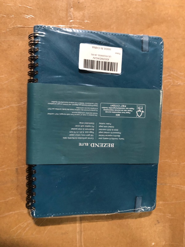 Photo 2 of 2024 Planner by BEZEND, A5 Calendar 5.8" x 8.5", Daily Weekly and Monthly Agenda,Spiral Bound,FSC Certified 100GSM Paper, Vegan Leather Soft Cover - Pacific Green Pacific Green 12 Months 5.8" x 8.5"