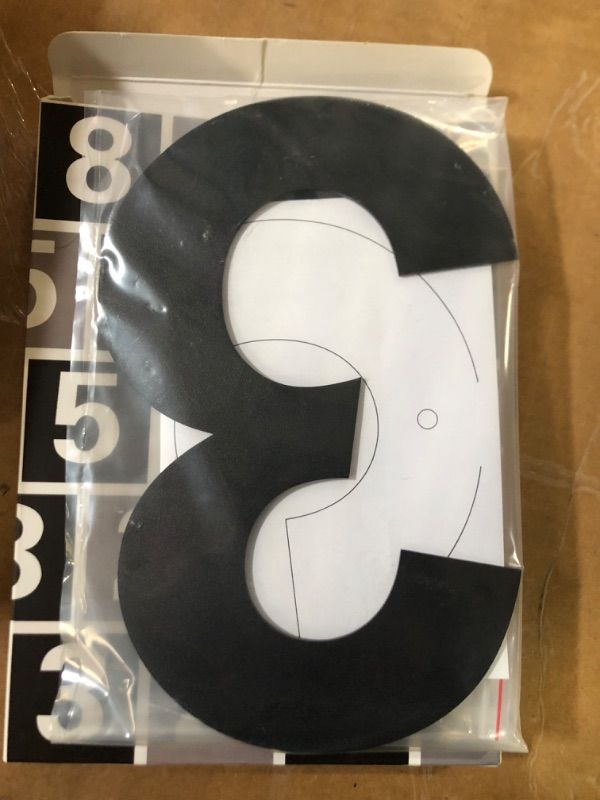 Photo 3 of QT Modern House Number - LARGE 8 Inch BLACK - Stainless Steel (Number 3 Three), Floating Appearance, Easy to install and made of solid 304 Number - 3