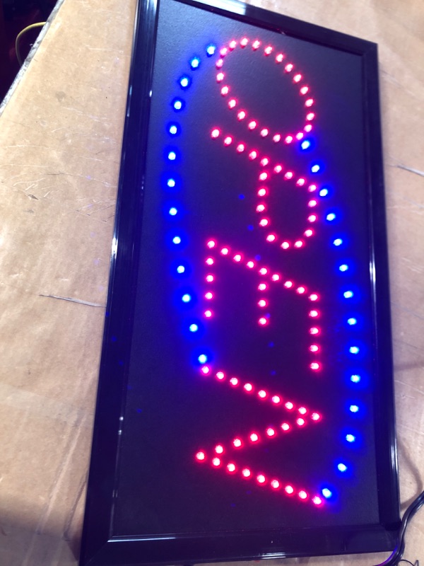 Photo 2 of Ultima LED Neon Open Sign for Business: Lighted Sign Open with Flashing Mode 19" x 10"