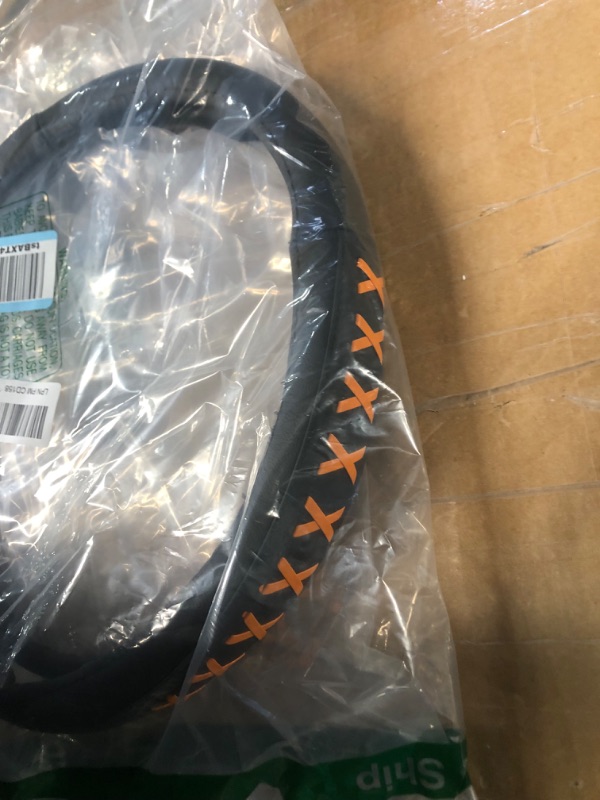 Photo 1 of FH Group Universal Fit 15 Inch Genuine Leather with Lace-Up Detailing Steering Wheel Cover fits Most Cars, SUVs, and Trucks Orange