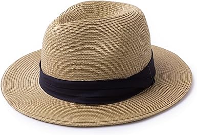 Photo 1 of 
Joywant Womens Straw Fedora Beach Sun Hat, Packable Wide Brim Summer Panama Hats for Women, Brown